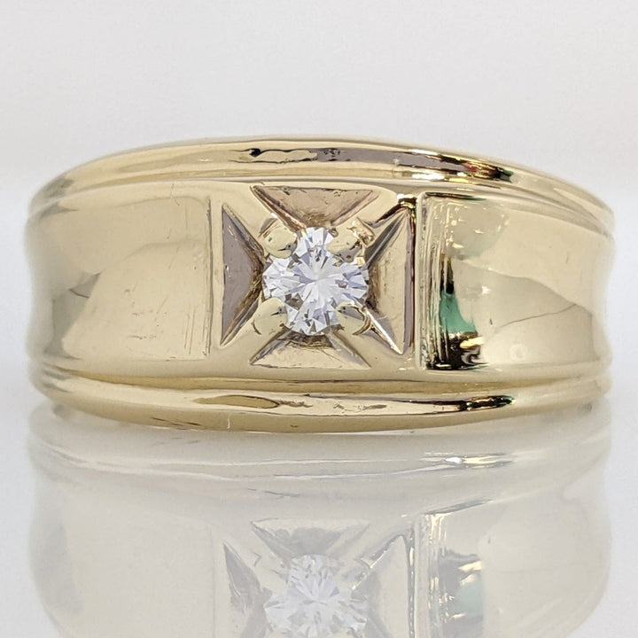14K .14 CARAT TOTAL SI2 I DIAMOND ROUND BOX TOP ESTATE RING 3.7 GRAMS