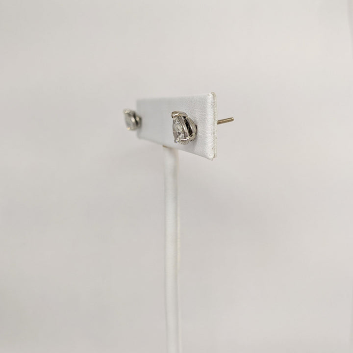 14K WHITE 1.44 CARAT TOTAL WEIGHT VS1 H DIAMOND PEAR SHAPE (2) ESTATE STUD EARRINGS 1.7 GRAMS