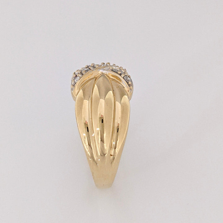 14K .51 CARAT TOTAL WEIGHT I1 I DIAMOND ROUND (9) "X" ESTATE BAND 7.0 GRAMS