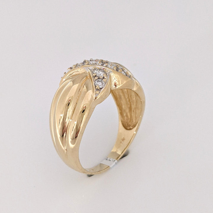 14K .51 CARAT TOTAL WEIGHT I1 I DIAMOND ROUND (9) "X" ESTATE BAND 7.0 GRAMS