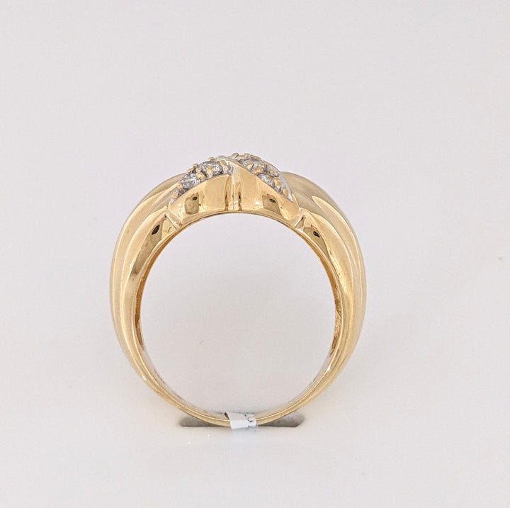 14K .51 CARAT TOTAL WEIGHT I1 I DIAMOND ROUND (9) "X" ESTATE BAND 7.0 GRAMS