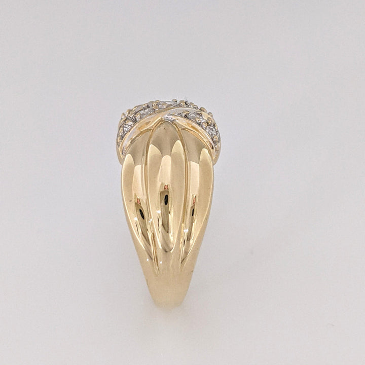 14K .51 CARAT TOTAL WEIGHT I1 I DIAMOND ROUND (9) "X" ESTATE BAND 7.0 GRAMS