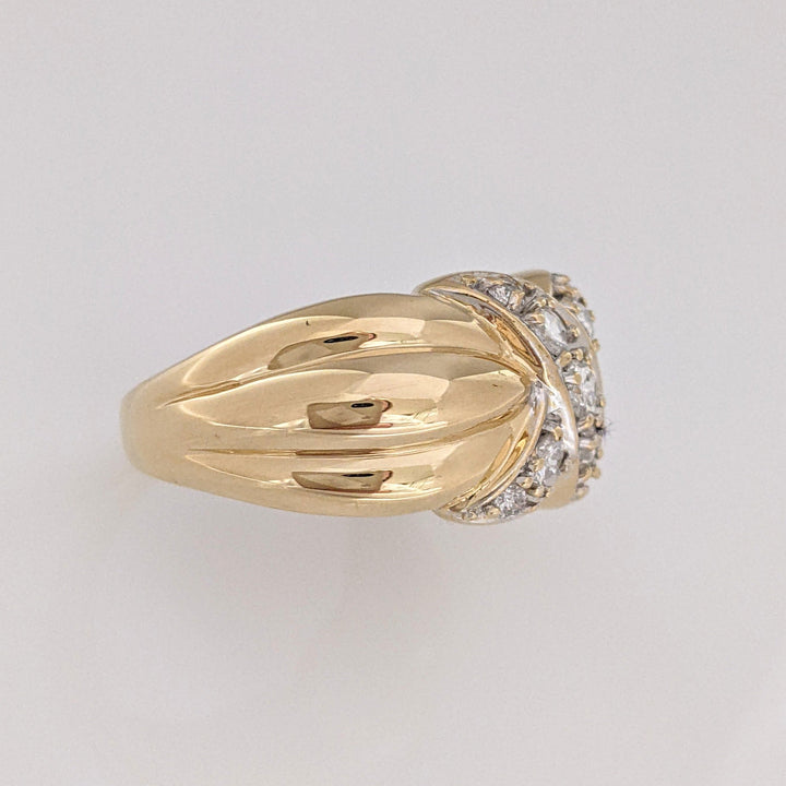 14K .51 CARAT TOTAL WEIGHT I1 I DIAMOND ROUND (9) "X" ESTATE BAND 7.0 GRAMS