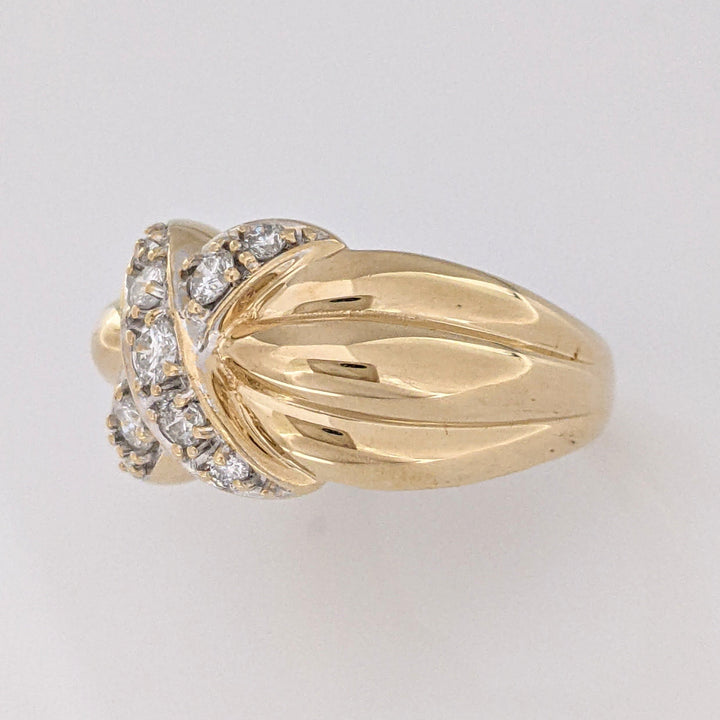 14K .51 CARAT TOTAL WEIGHT I1 I DIAMOND ROUND (9) "X" ESTATE BAND 7.0 GRAMS