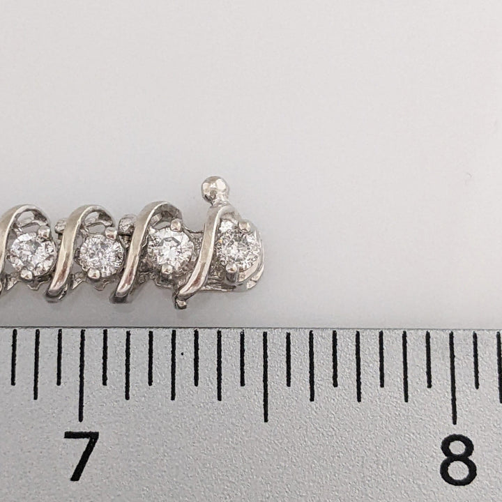 10K WHITE 4.00 CARAT TOTAL WEIGHT I2 G DIAMOND ROUND (40) ESTATE BRACELET 14.0 GRAMS