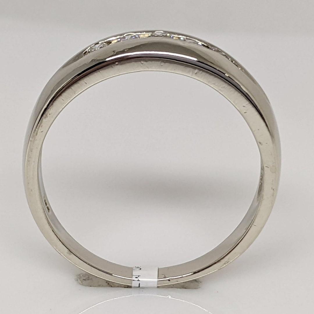 14K WHITE .25 CARAT TOTAL WEIGHT I1 K DIAMOND ROUND (5) ESTATE CHANNEL SET BAND 5.5 GRAMS