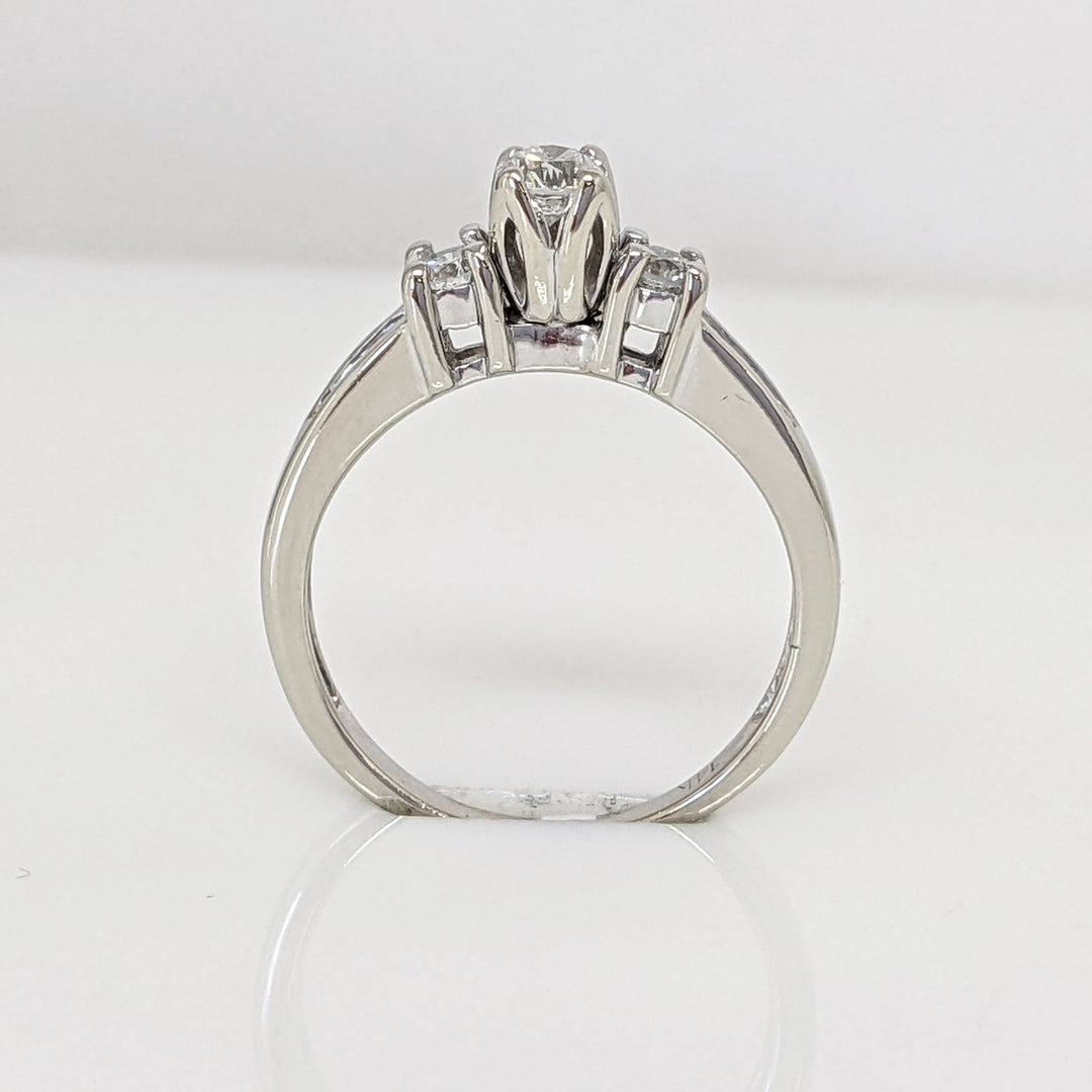 14K WHITE .43 CARAT TOTAL WEIGHT SI2 H DIAMOND ROUND (9) ESTATE TRINITY RING 2.9 GRAMS