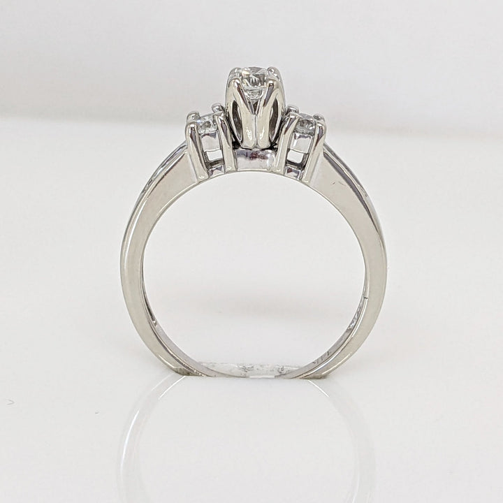 14K WHITE .43 CARAT TOTAL WEIGHT SI2 H DIAMOND ROUND (9) ESTATE TRINITY RING 2.9 GRAMS