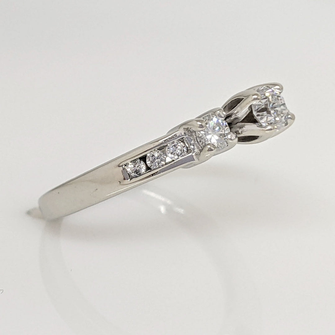 14K WHITE .43 CARAT TOTAL WEIGHT SI2 H DIAMOND ROUND (9) ESTATE TRINITY RING 2.9 GRAMS