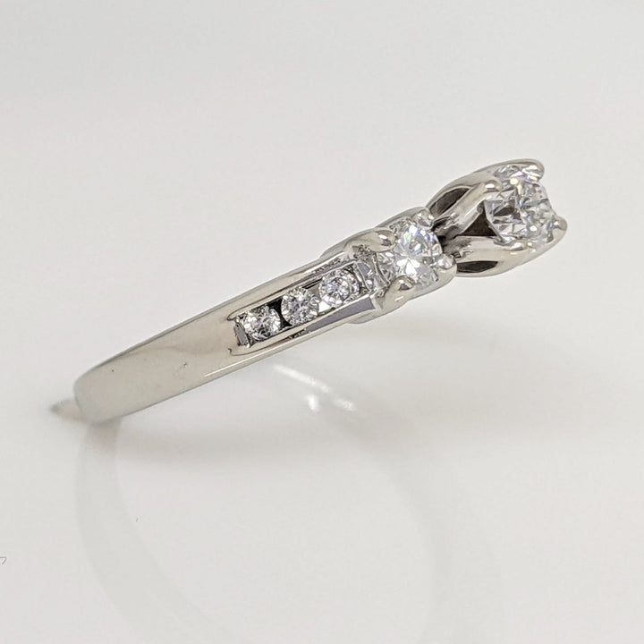 14K WHITE .43 CARAT TOTAL WEIGHT SI2 H DIAMOND ROUND (9) ESTATE TRINITY RING 2.9 GRAMS