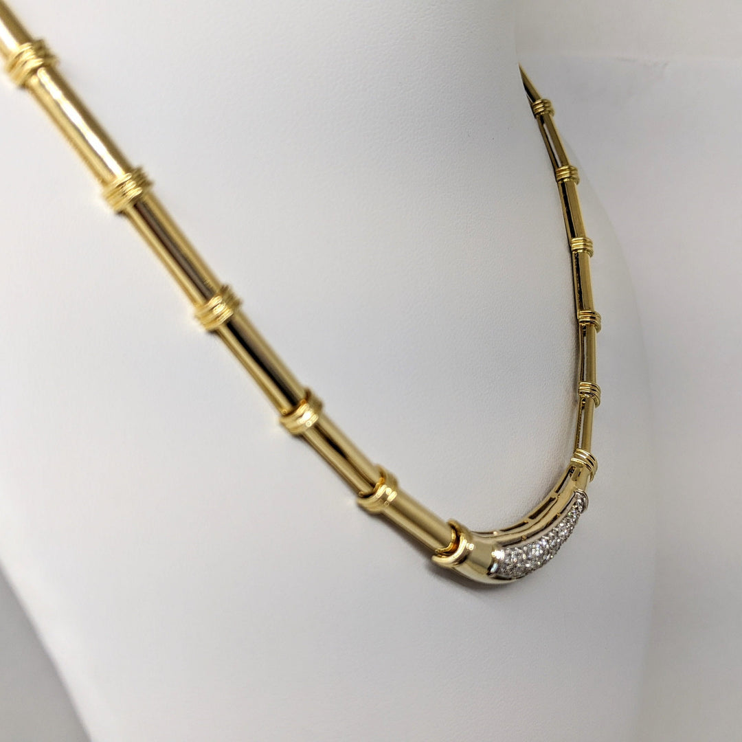 18K .67 CARAT TOTAL WEIGHT SI1 I DIAMOND ROUND (38) LINK ESTATE NECKLACE 33.8 GRAMS