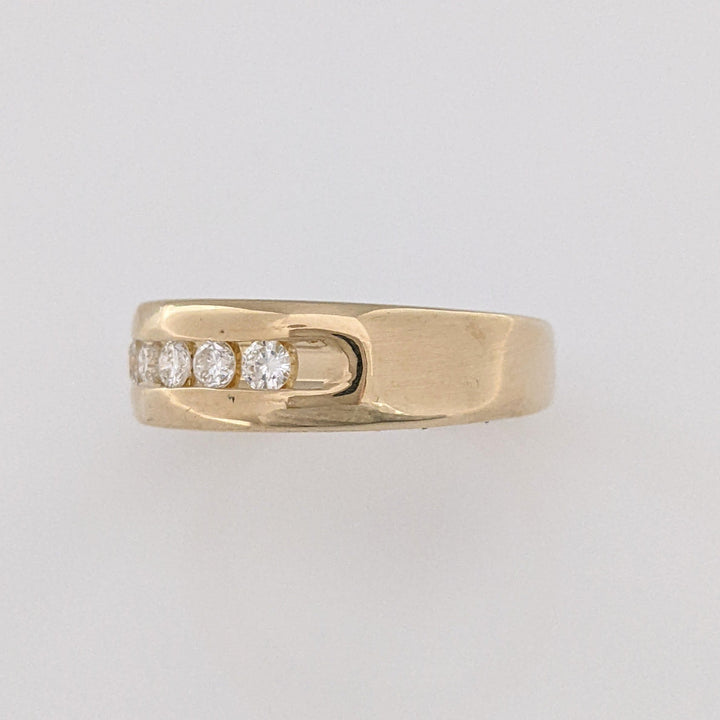14K .23 CARAT TOTAL WEIGHT SI2-I1 I DIAMOND ROUND (5) ESTATE CHANNEL SET BAND 5.5 GRAMS