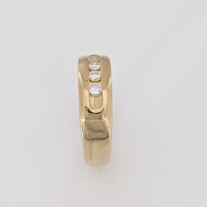 14K .23 CARAT TOTAL WEIGHT SI2-I1 I DIAMOND ROUND (5) ESTATE CHANNEL SET BAND 5.5 GRAMS