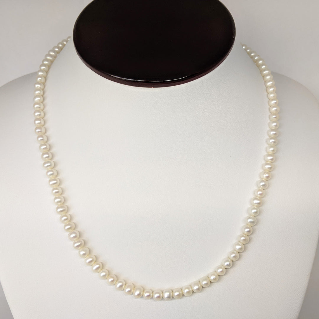 14K PEARL ROUND 5MM ESTATE NECKLACE 15.4 GRAMS