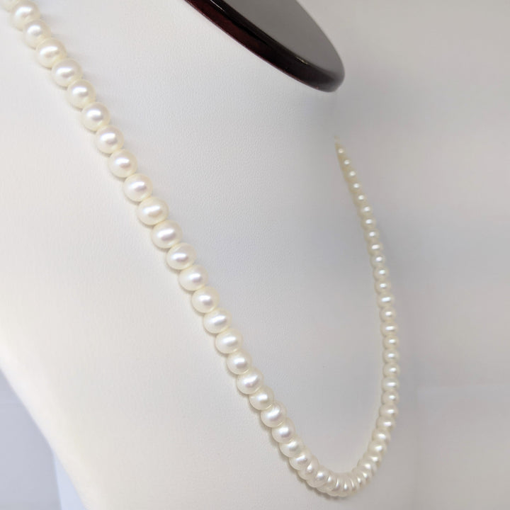 14K PEARL ROUND 5MM ESTATE NECKLACE 15.4 GRAMS