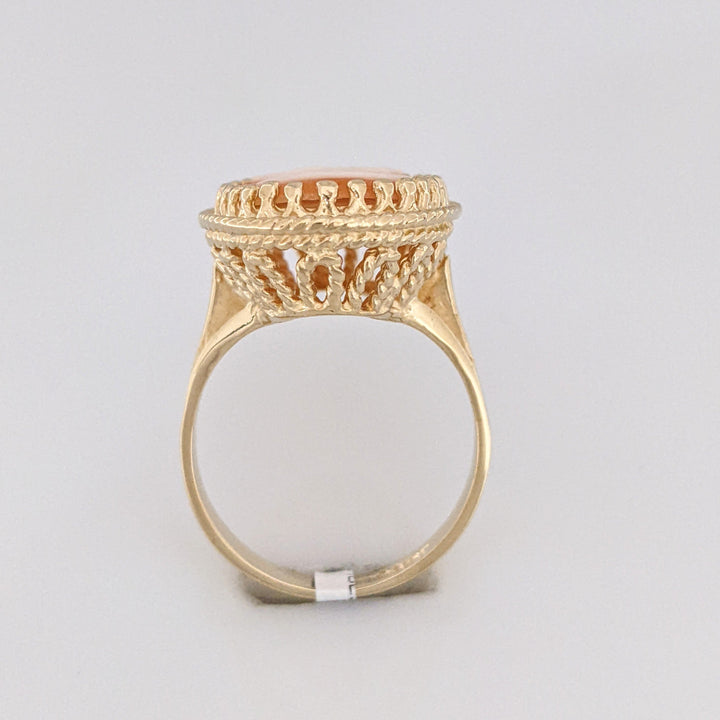 10K CAMEO OVAL 13X18 ESTATE RING 4.6 GRAMS