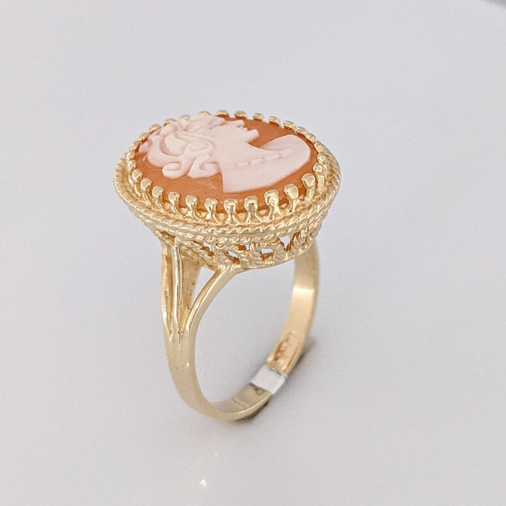 10K CAMEO OVAL 13X18 ESTATE RING 4.6 GRAMS