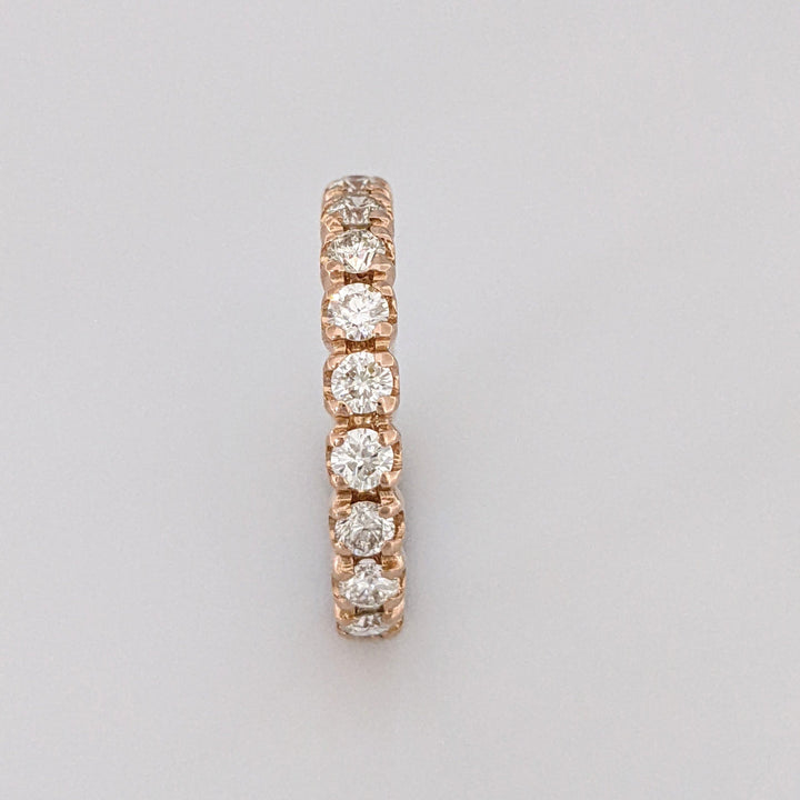 14K ROSE .72 CARAT TOTAL WEIGHT SI2 I DIAMOND ROUND (16) PRONG SET ESTATE BAND 2.4 GRAMS