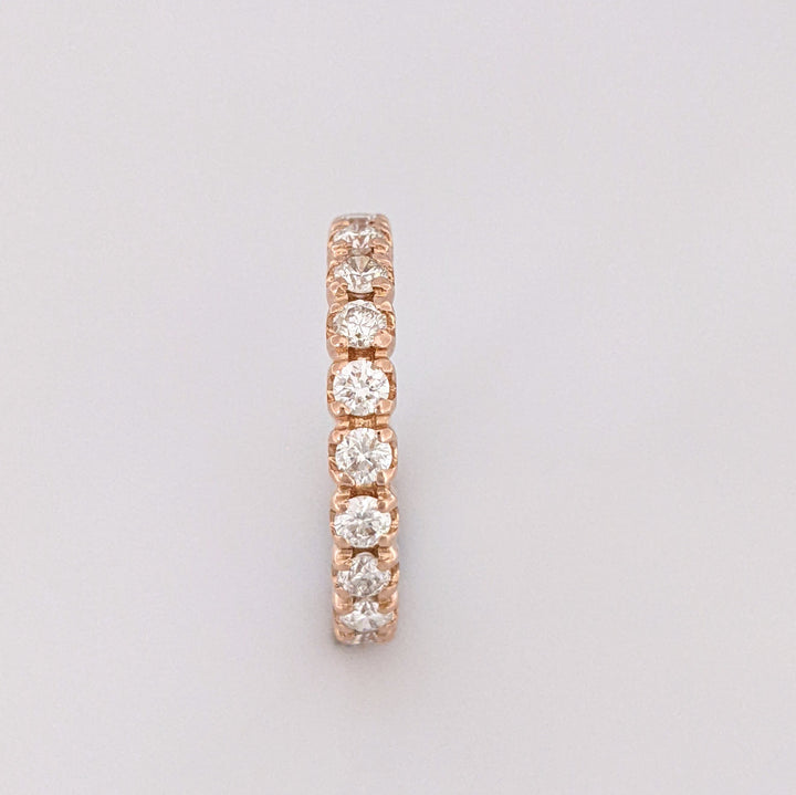 14K ROSE .72 CARAT TOTAL WEIGHT SI2 I DIAMOND ROUND (16) PRONG SET ESTATE BAND 2.4 GRAMS
