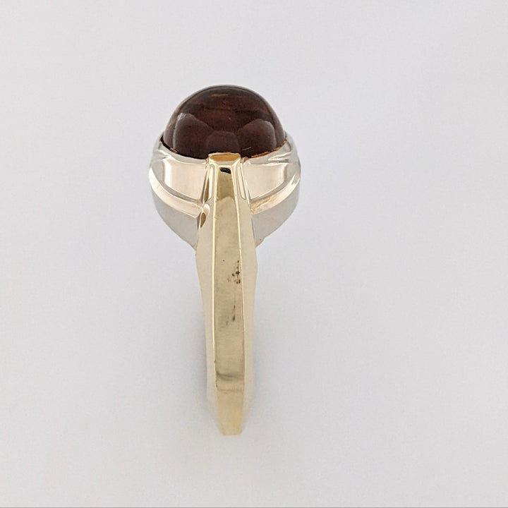 14K CITRINE OVAL CABOCHON 9X11 EURO SHANK ESTATE RING 8.0 GRAMS