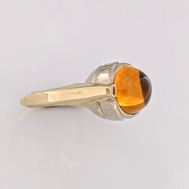 14K CITRINE OVAL CABOCHON 9X11 EURO SHANK ESTATE RING 8.0 GRAMS