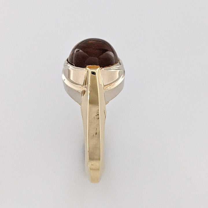 14K CITRINE OVAL CABOCHON 9X11 EURO SHANK ESTATE RING 8.0 GRAMS