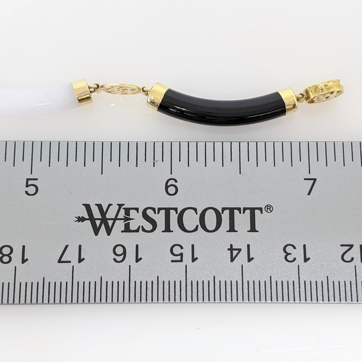 14K JADE BARREL 5X27 (5) ESTATE BRACELET 9.4 GRAMS