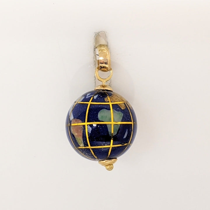 10K GLOBE 3D ESTATE PENDANT  1.5 GRAMS