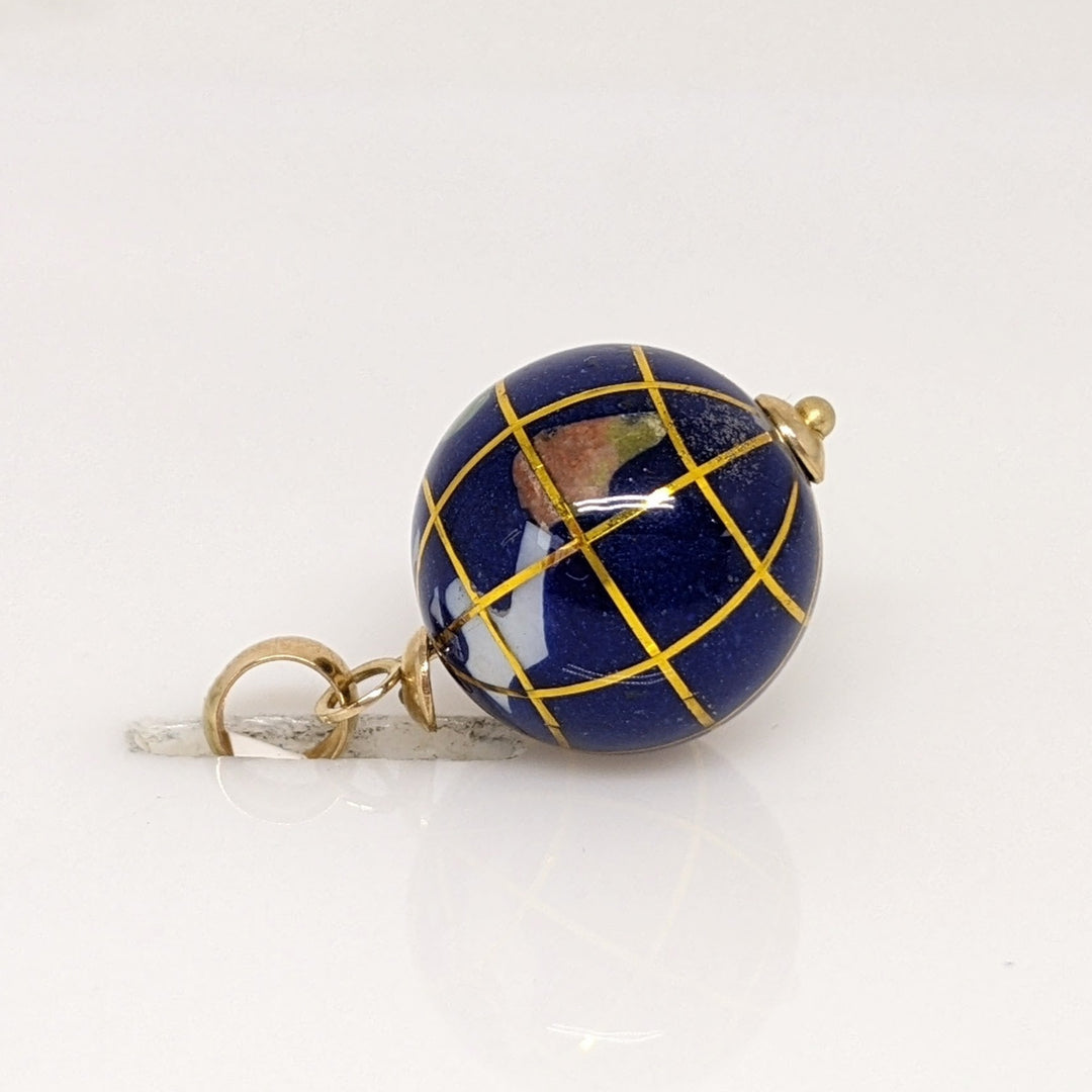 10K GLOBE 3D ESTATE PENDANT  1.5 GRAMS