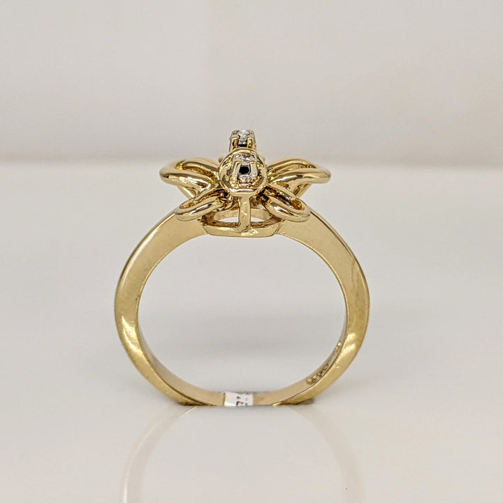 14K DIAMOND ROUND (2) BUTTERFLY ESTATE RING 3.5 GRAMS
