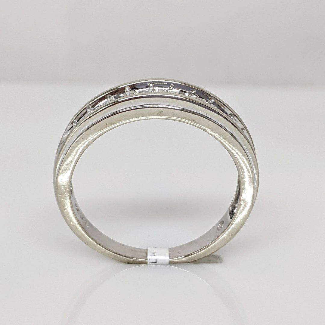 14K WHITE .33 CARAT TOTAL WEIGHT I1 H DIAMOND ROUND (11) ESTATE CHANNEL SET BAND 3.7 GRAMS