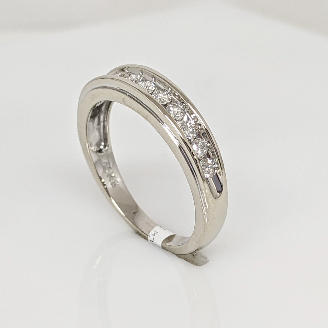 14K WHITE .33 CARAT TOTAL WEIGHT I1 H DIAMOND ROUND (11) ESTATE CHANNEL SET BAND 3.7 GRAMS