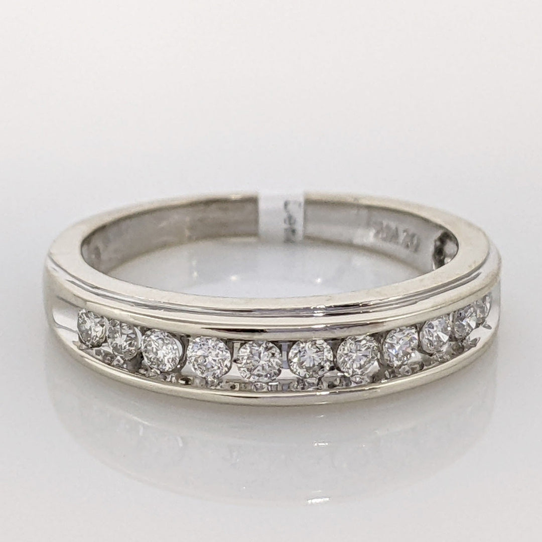 14K WHITE .33 CARAT TOTAL WEIGHT I1 H DIAMOND ROUND (11) ESTATE CHANNEL SET BAND 3.7 GRAMS