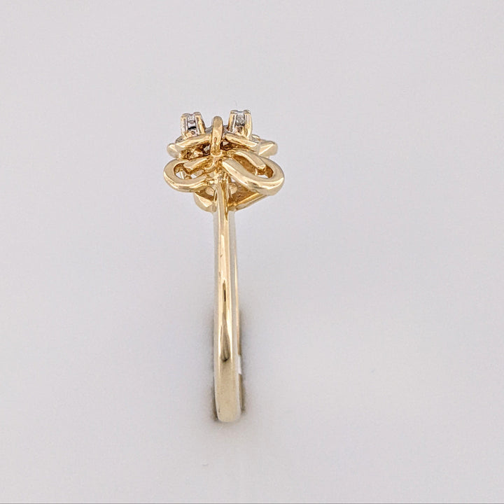 14K DIAMOND ROUND (2) BUTTERFLY ESTATE RING 3.5 GRAMS