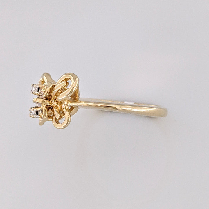 14K DIAMOND ROUND (2) BUTTERFLY ESTATE RING 3.5 GRAMS