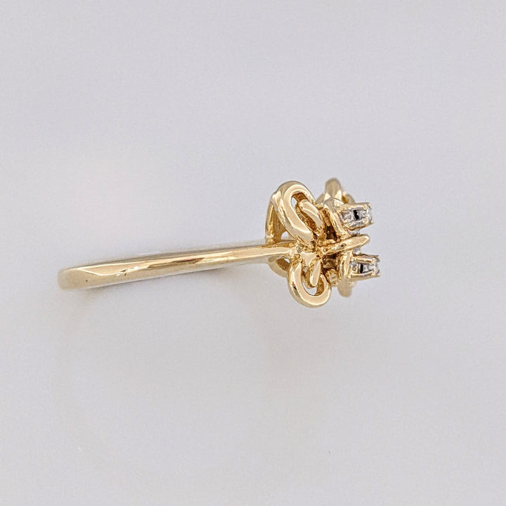 14K DIAMOND ROUND (2) BUTTERFLY ESTATE RING 3.5 GRAMS