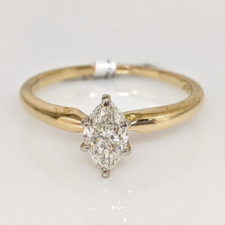 14K .45 CARAT TOTAL SI2 G DIAMOND MARQUISE ESTATE RING 2.0 GRAMS