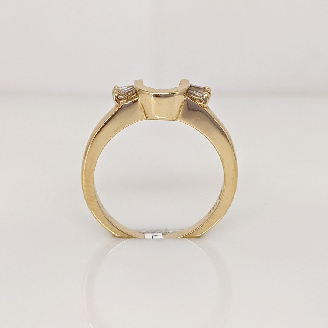 14K .15 CARAT TOTAL WEIGHT SI2 H-I DIAMOND BAGUETTE (6) ESTATE WRAP 3.3 GRAMS