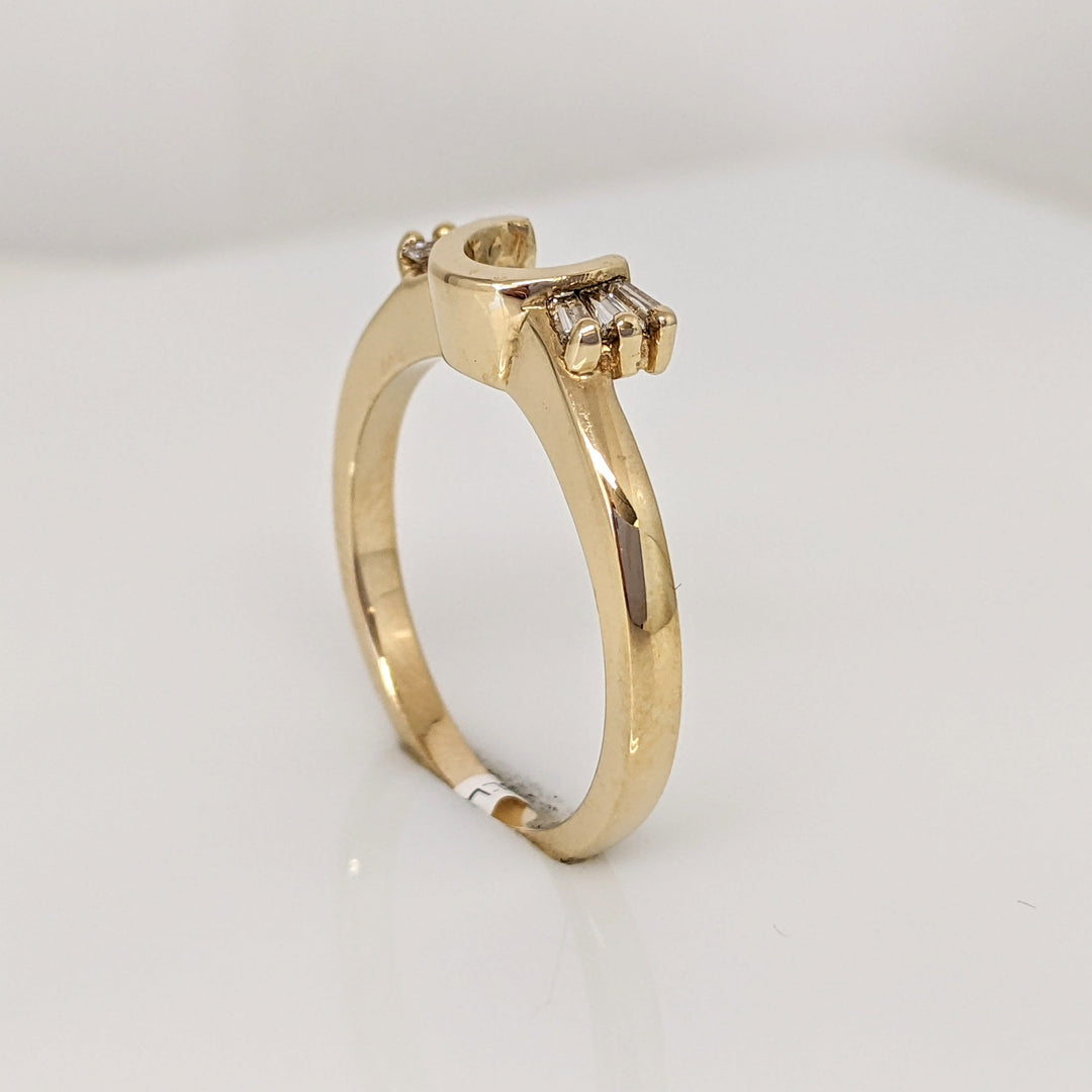 14K .15 CARAT TOTAL WEIGHT SI2 H-I DIAMOND BAGUETTE (6) ESTATE WRAP 3.3 GRAMS