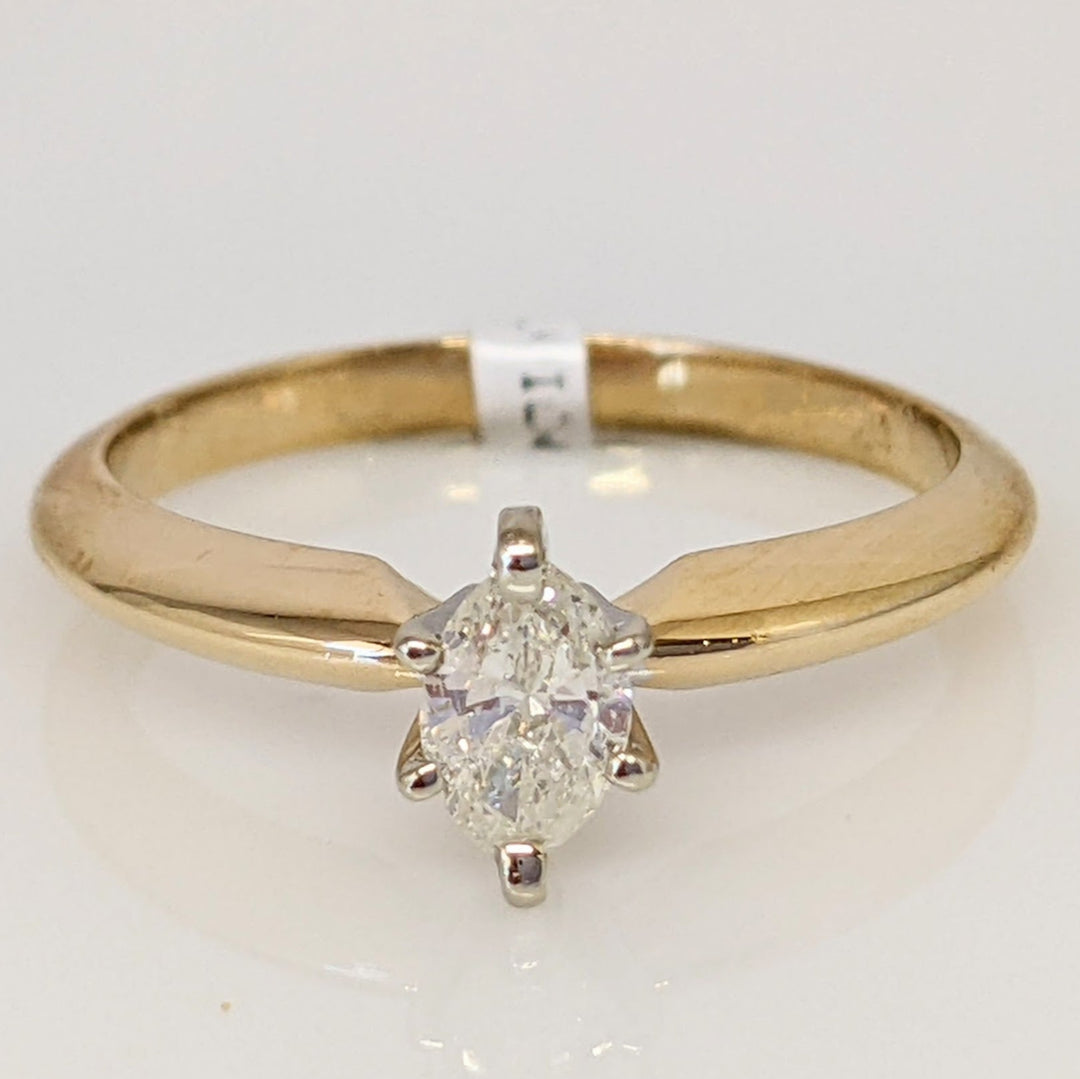 14K .28 CARAT TOTAL I2 J DIAMOND MARQUISE ESTATE RING 2.5 GRAMS