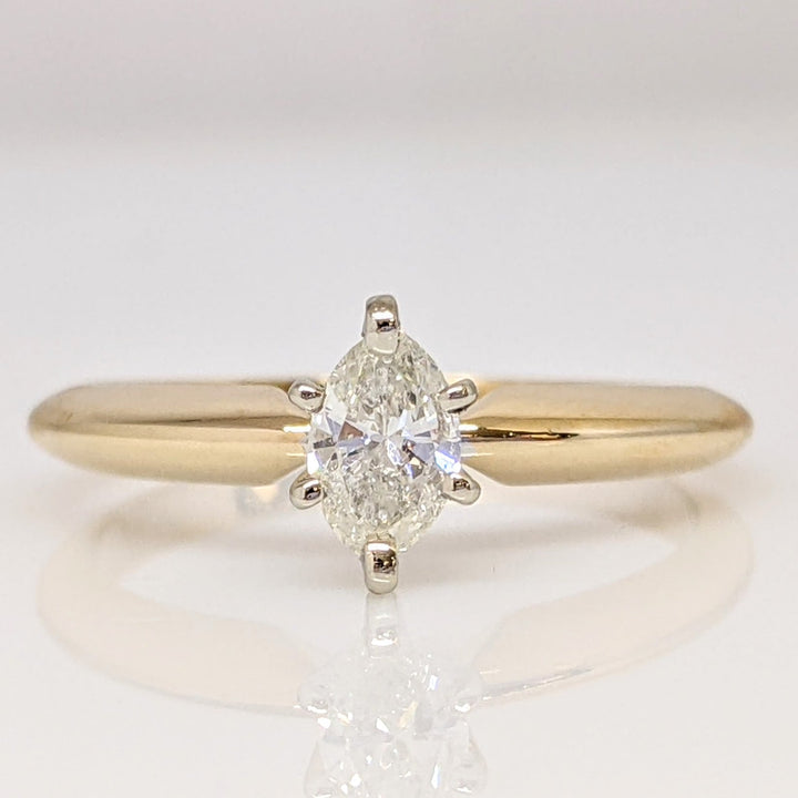 14K .28 CARAT TOTAL I2 J DIAMOND MARQUISE ESTATE RING 2.5 GRAMS