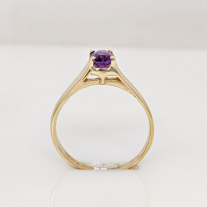 14K AMETHYST OVAL 4X6 ESTATE RING 2.0 GRAMS