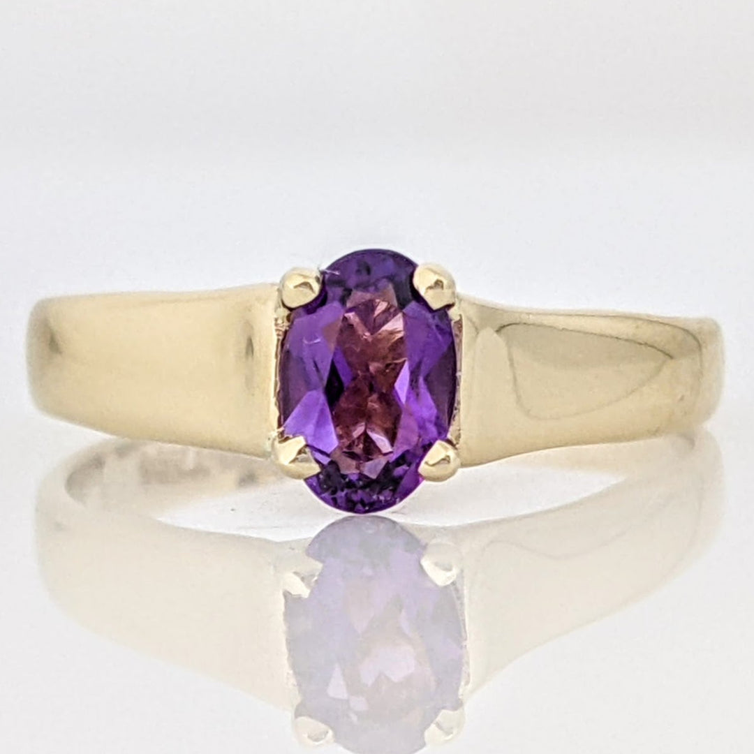 14K AMETHYST OVAL 4X6 ESTATE RING 2.0 GRAMS