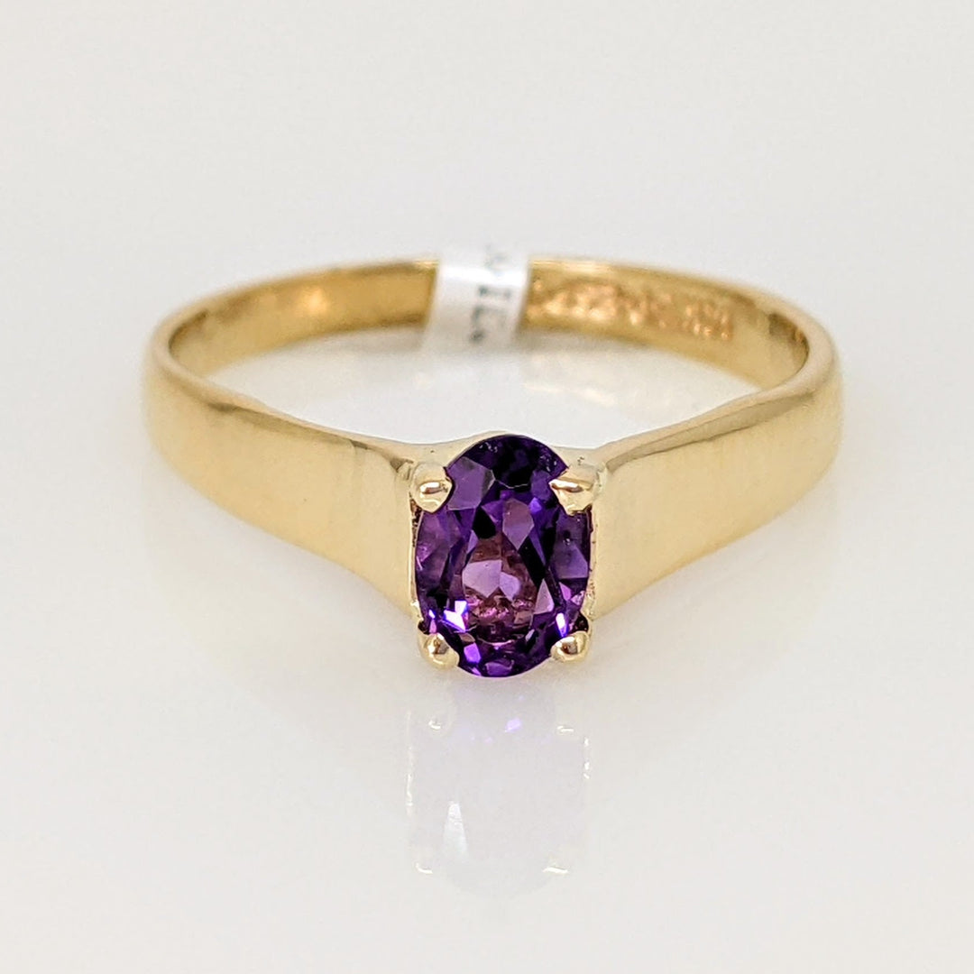 14K AMETHYST OVAL 4X6 ESTATE RING 2.0 GRAMS