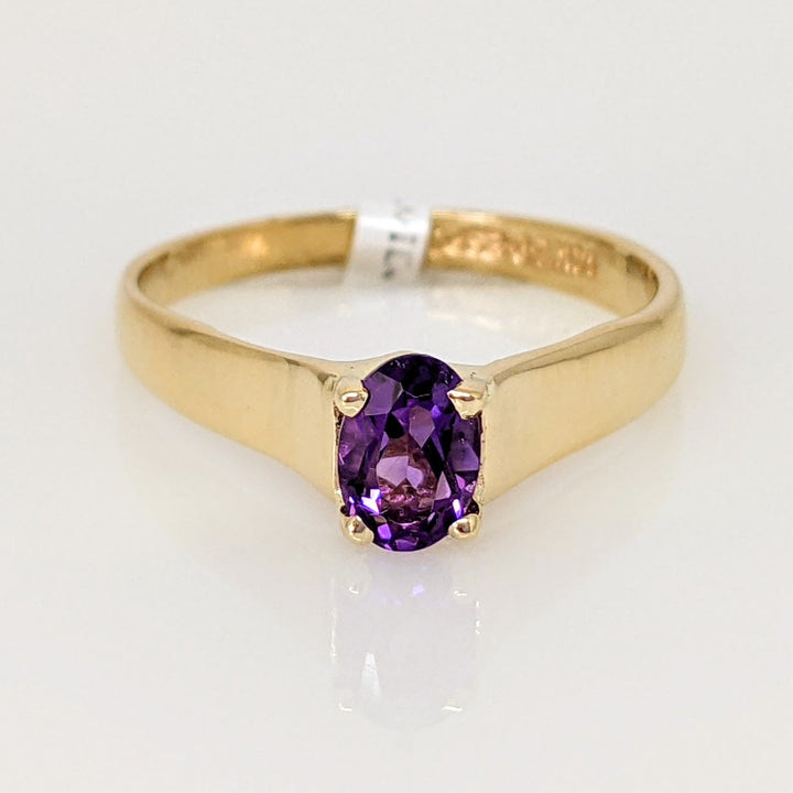 14K AMETHYST OVAL 4X6 ESTATE RING 2.0 GRAMS