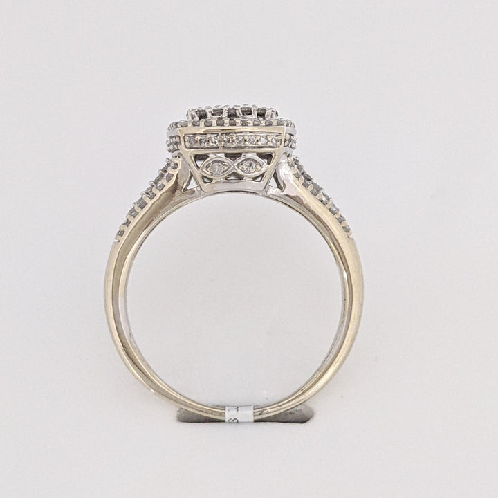 14K WHITE 1.51 CARAT TOTAL WEIGHT I1 G DIAMOND ROUND (156) HALO ESTATE RING 4.8 GRAMS