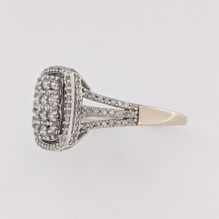 14K WHITE 1.51 CARAT TOTAL WEIGHT I1 G DIAMOND ROUND (156) HALO ESTATE RING 4.8 GRAMS