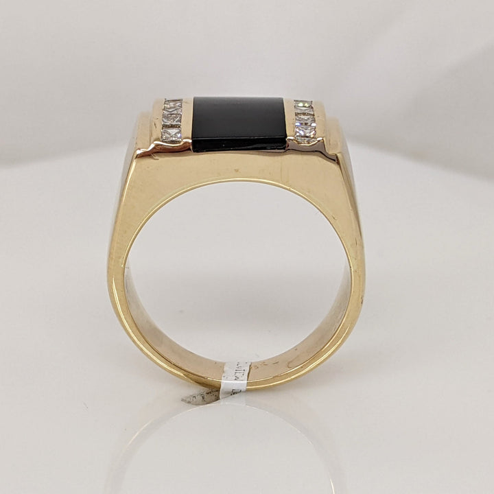 10K ONYX EMERALD CUT 9.5X13.5 ESTATE RING 4.5 GRAMS