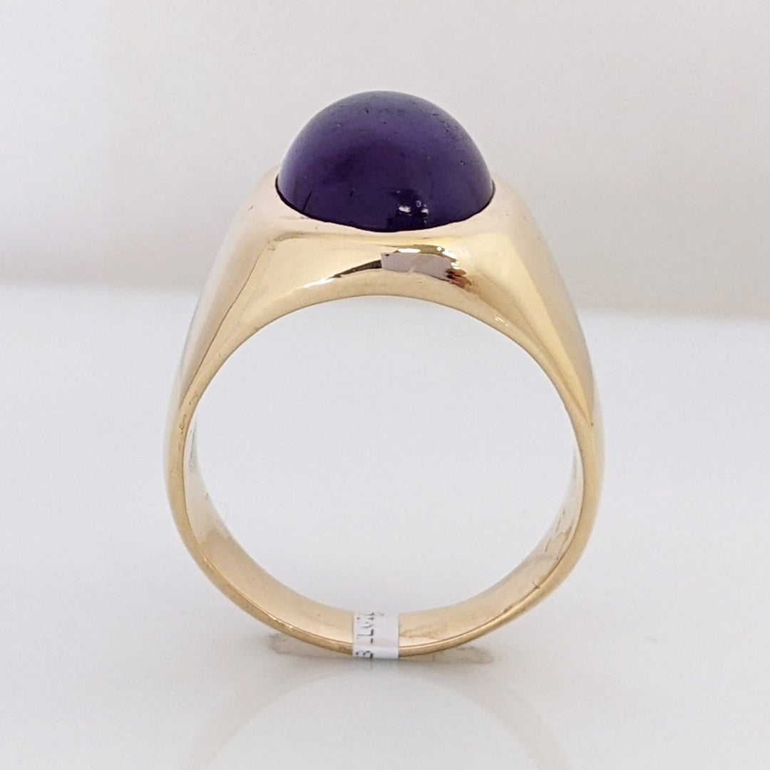 14K AMETHYST OVAL 10X14 CABACHON ESTATE RING 12.9 GRAMS