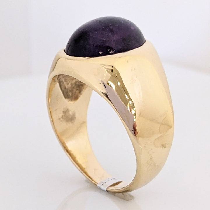 14K AMETHYST OVAL 10X14 CABACHON ESTATE RING 12.9 GRAMS